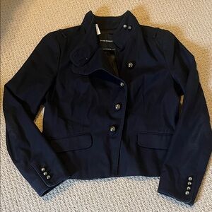 Club Monaco Navy Structured Button-Front Blazer Medium Jacket